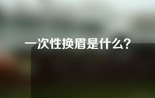 一次性换眉是什么？