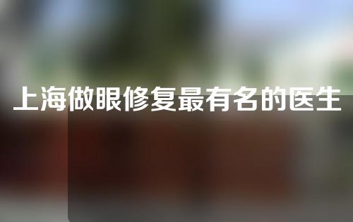 上海做眼修复最有名的医生排行榜，人气实力专家测评