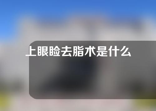 上眼睑去脂术是什么