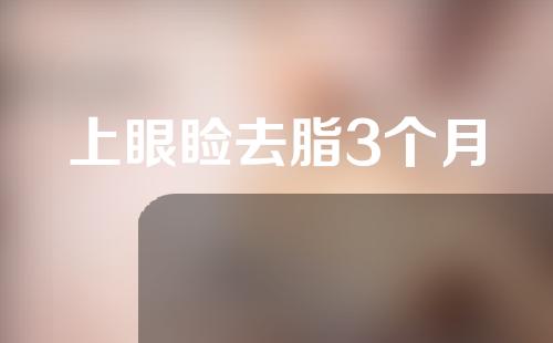 上眼睑去脂3个月