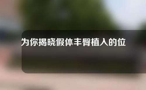 为你揭晓假体丰臀植入的位置