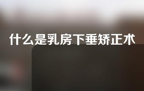 什么是乳房下垂矫正术
