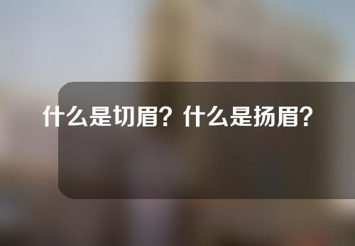 什么是切眉？什么是扬眉？