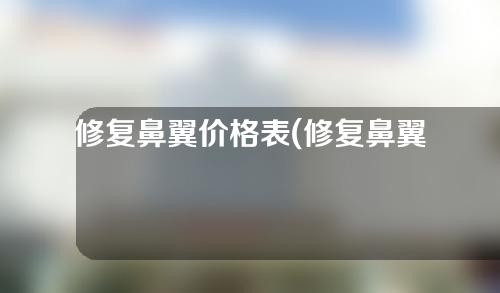 修复鼻翼价格表(修复鼻翼价格表解析与比较：选择最适合你的修复方案)