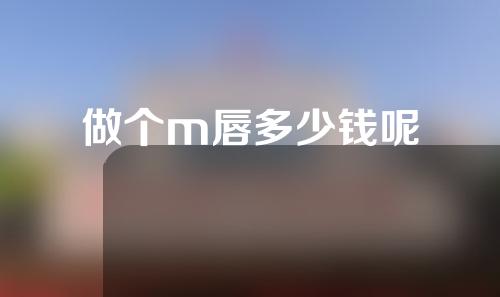 做个m唇多少钱呢