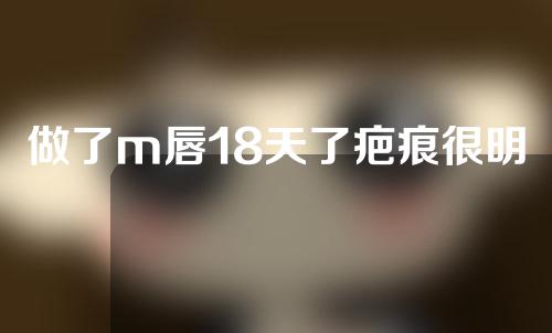 做了m唇18天了疤痕很明显
