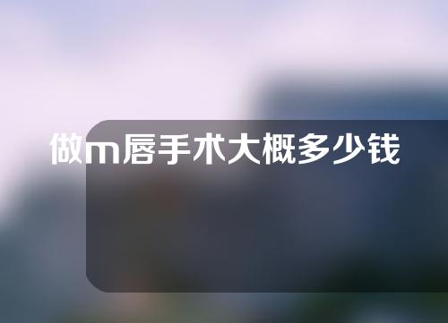 做m唇手术大概多少钱