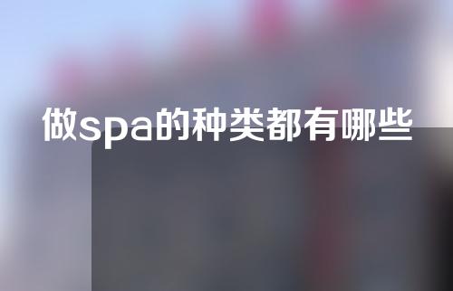 做spa的种类都有哪些