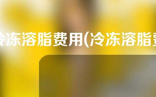 冷冻溶脂费用(冷冻溶脂费用多少)