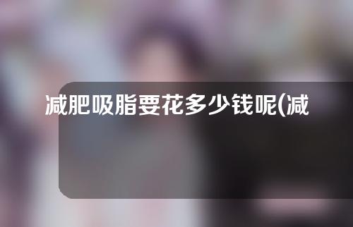 减肥吸脂要花多少钱呢(减肥吸脂要花多少钱呢女性)