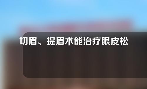 切眉、提眉术能治疗眼皮松弛下垂吗