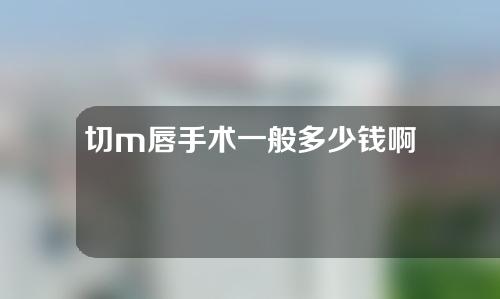 切m唇手术一般多少钱啊