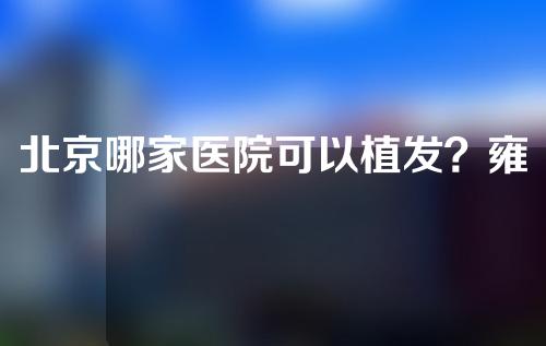 北京哪家医院可以植发？雍禾美度&大麦植发等，植发机构TOP4榜单公布！