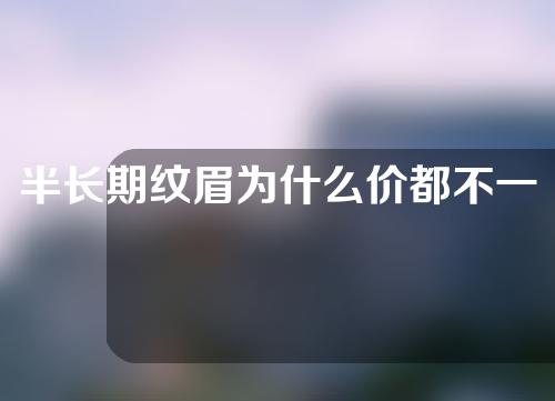 半长期纹眉为什么价都不一样