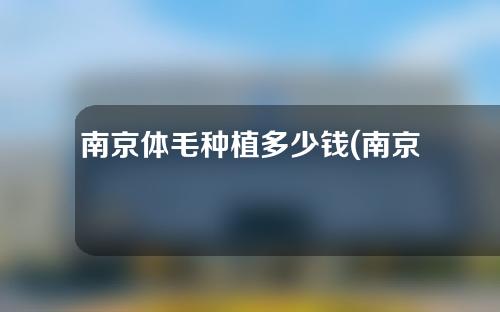 南京体毛种植多少钱(南京体毛种植多少钱一颗)