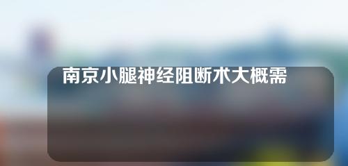 南京小腿神经阻断术大概需要多少钱(南京小腿神经阻断术大概需要多少钱呢)