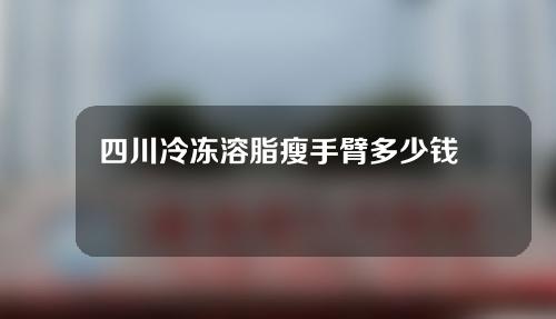 四川冷冻溶脂瘦手臂多少钱(冷冻溶脂瘦身多少钱)