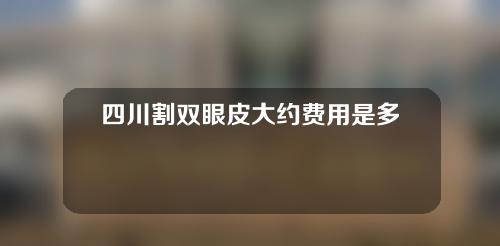 四川割双眼皮大约费用是多少(四川哪家医院双眼皮割的好)