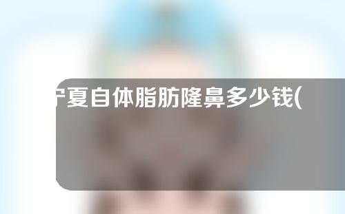 宁夏自体脂肪隆鼻多少钱(宁夏自体脂肪隆鼻多少钱一次)