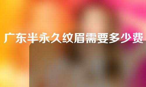 广东半永久纹眉需要多少费用(广东半永久纹眉需要多少费用呢)