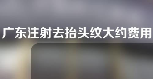 广东注射去抬头纹大约费用是多少(广东注射去抬头纹大约费用是多少钱)