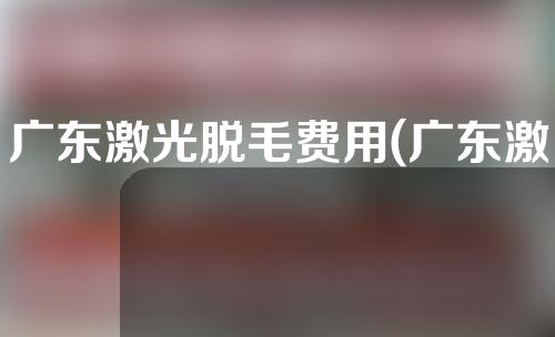 广东激光脱毛费用(广东激光脱毛价格)