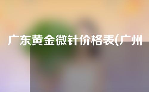 广东黄金微针价格表(广州黄金微针价格表)