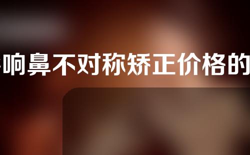 影响鼻不对称矫正价格的因素有哪些？这要花多少钱？