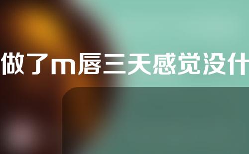 我做了m唇三天感觉没什么效果呢