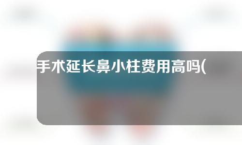 手术延长鼻小柱费用高吗(鼻小柱术：更长、更美，费用是否高昂？)