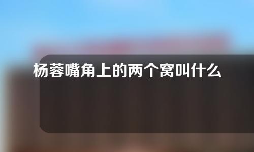 杨蓉嘴角上的两个窝叫什么
