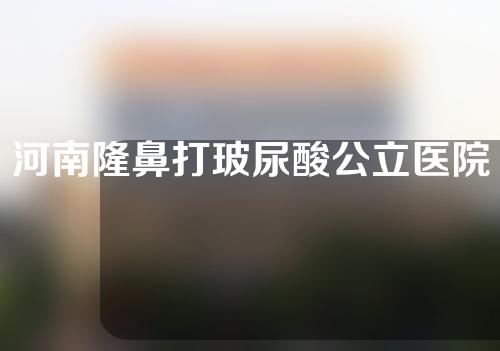 河南隆鼻打玻尿酸公立医院机构排名!