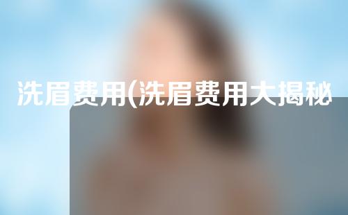 洗眉费用(洗眉费用大揭秘！省钱攻略、注意事项一网打尽！)