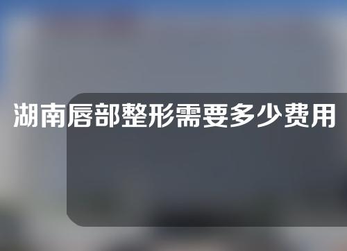 湖南唇部整形需要多少费用(湖南唇部整形需要多少费用一次)