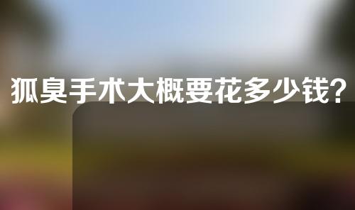 狐臭手术大概要花多少钱？激光去狐臭效果好吗？