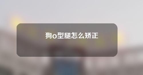 狗o型腿怎么矫正