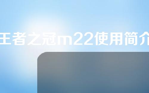 王者之冠m22使用简介