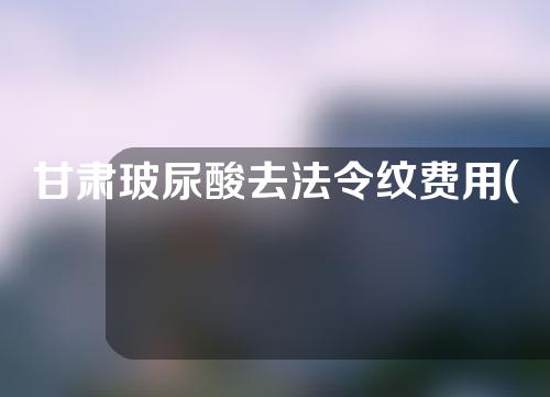 甘肃玻尿酸去法令纹费用(玻尿酸去法令纹价格)