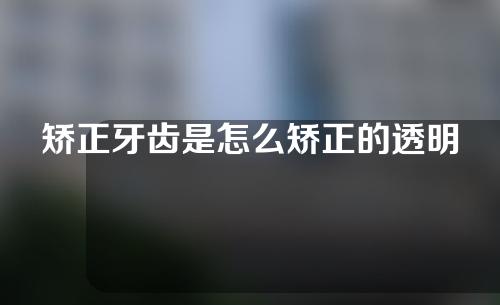 矫正牙齿是怎么矫正的透明(矫正牙齿是怎么矫正的透明的呢)