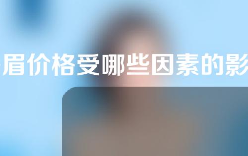 绣眉价格受哪些因素的影响