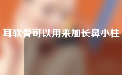 耳软骨可以用来加长鼻小柱吗？延长鼻小柱有什么作用？