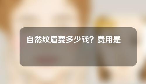 自然纹眉要多少钱？费用是多少？