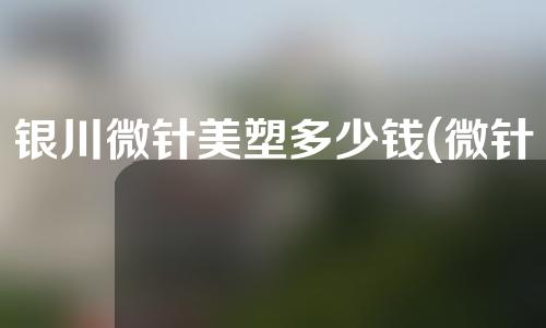 银川微针美塑多少钱(微针美塑要多少钱)