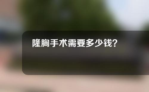 隆胸手术需要多少钱？