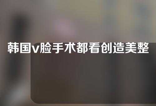 韩国v脸手术都看创造美整形咨询