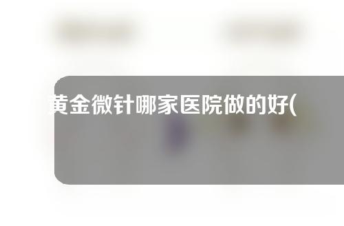 黄金微针哪家医院做的好(寻找黄金微针最佳医院，一网打尽最专业的选择)