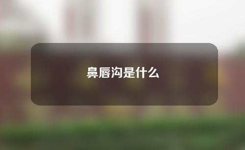 鼻唇沟是什么
