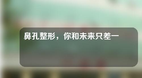 鼻孔整形，你和未来只差一个美鼻