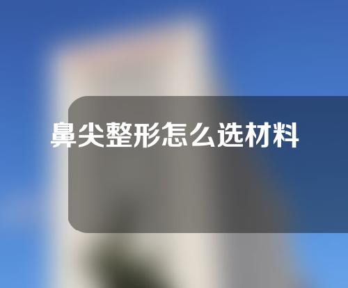 鼻尖整形怎么选材料