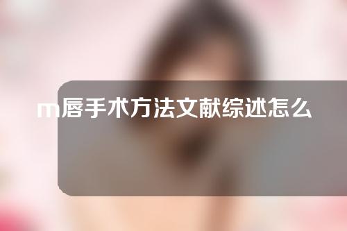 m唇手术方法文献综述怎么写